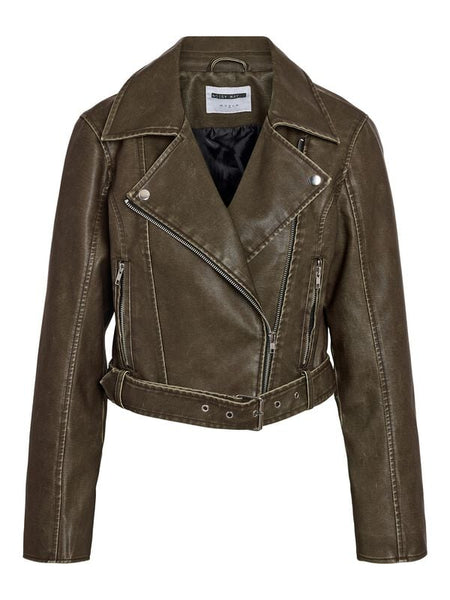 Veste en imitation cuir  de Noisy May - NMNELLY PU NOOS - Perfecto Court - XS à XL - pour Femme - noir - Noisy May
