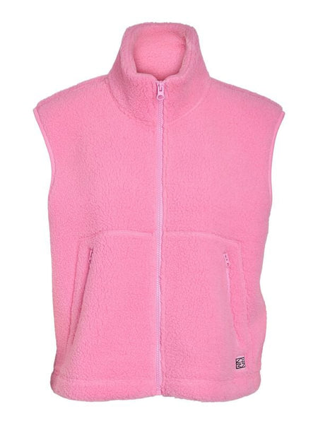 Veste  de Noisy May - NMMASEY SHORT NOOS - Veste Polaire Sans Manches - XS à XL - pour Femme - rose - Noisy May