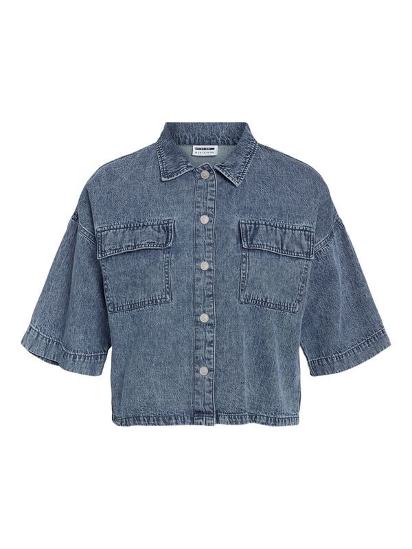 Chemise en jean  de Noisy May - NMENZA S/S REG MG004MB NOOS - Chemise Courte - XS à XL - pour Femme - bleu - Noisy May