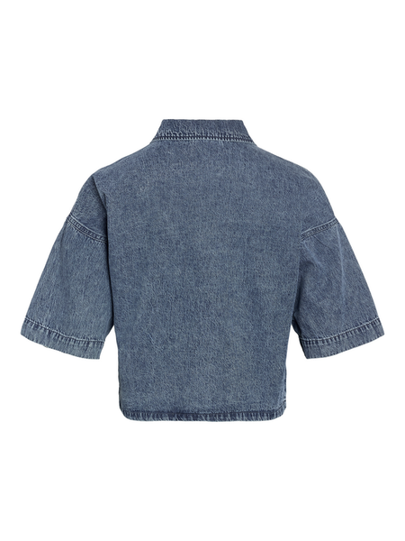 Chemise en jean  de Noisy May - NMENZA S/S REG MG004MB NOOS - Chemise Courte - XS à XL - pour Femme - bleu - Noisy May - View 2