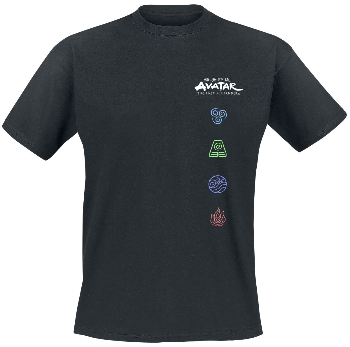 T-Shirt Manches courtes  de Avatar - Le Dernier Maître De L'Air - Symboles - M à 3XL - pour Homme - noir - Avatar - Le Dernier Maître De L'Air