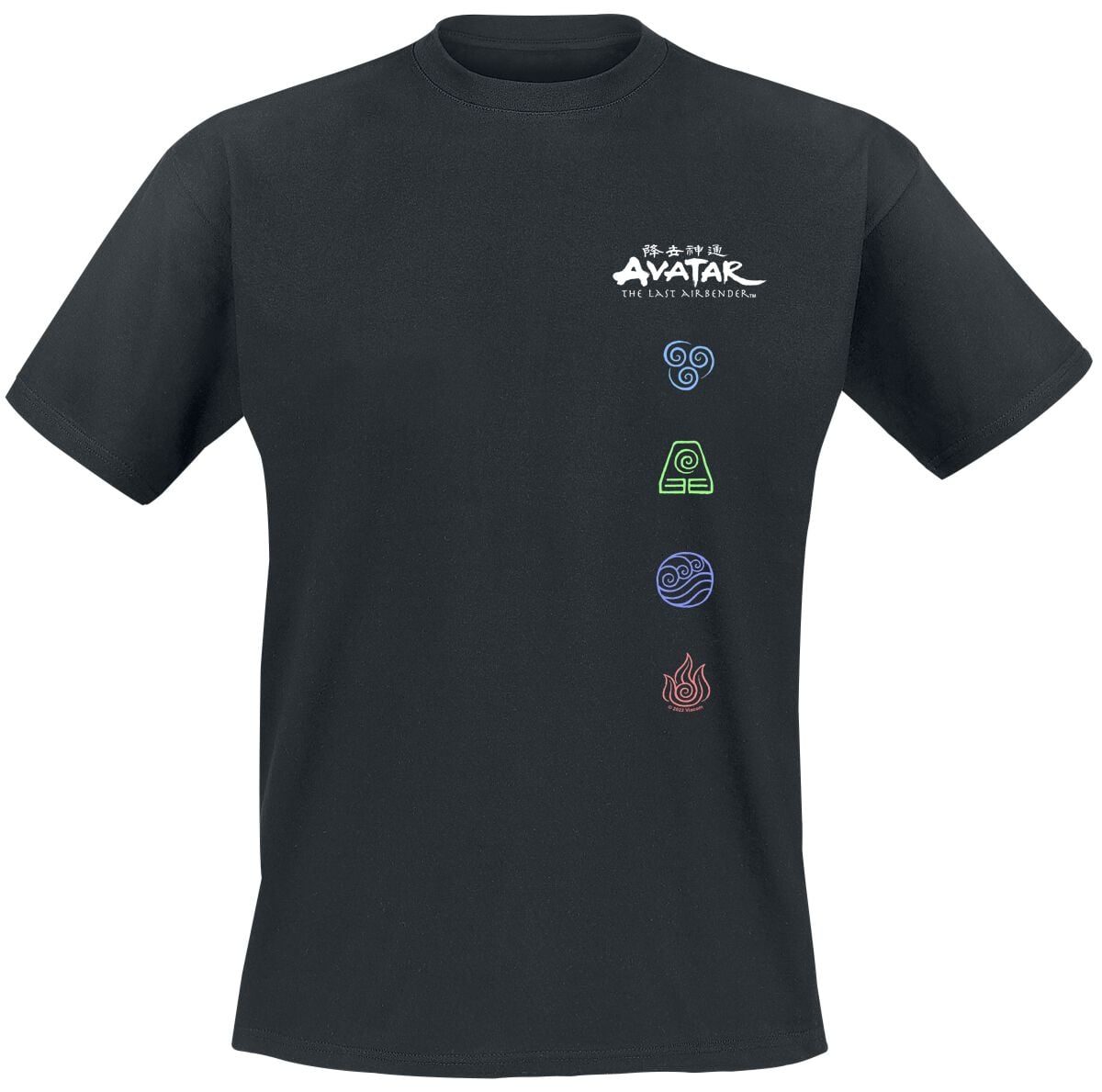 T-Shirt Manches courtes  de Avatar - Le Dernier Maître De L'Air - Symboles - M à 3XL - pour Homme - noir - Avatar - Le Dernier Maître De L'Air