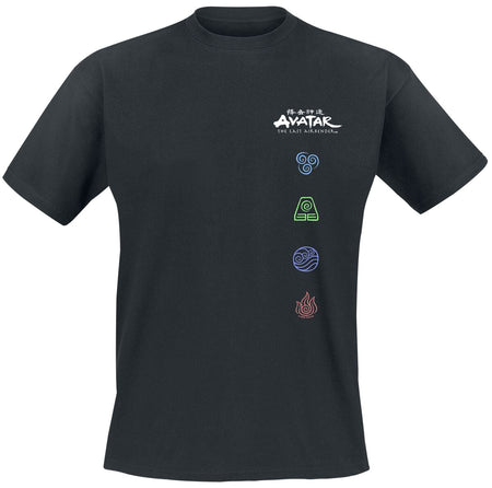 T-Shirt Manches courtes  de Avatar - Le Dernier Maître De L'Air - Symboles - M à 3XL - pour Homme - noir - Avatar - Le Dernier Maître De L'Air