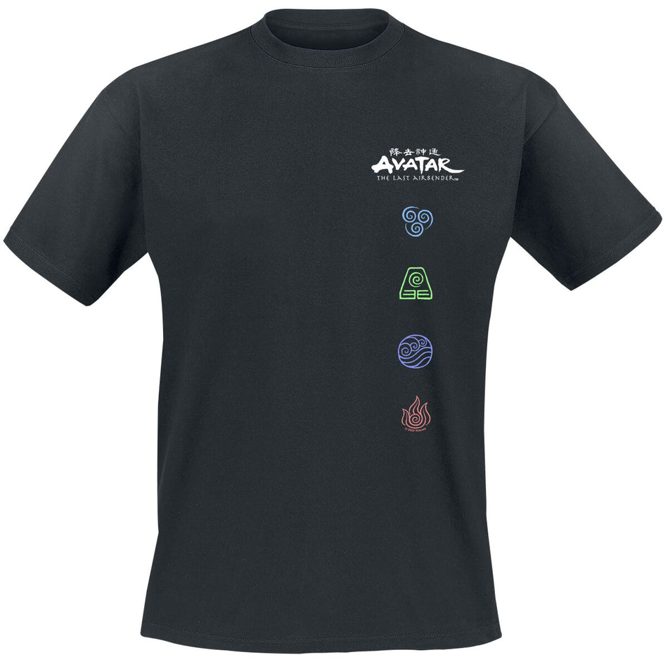 T-Shirt Manches courtes  de Avatar - Le Dernier Maître De L'Air - Symboles - M à 3XL - pour Homme - noir - Avatar - Le Dernier Maître De L'Air