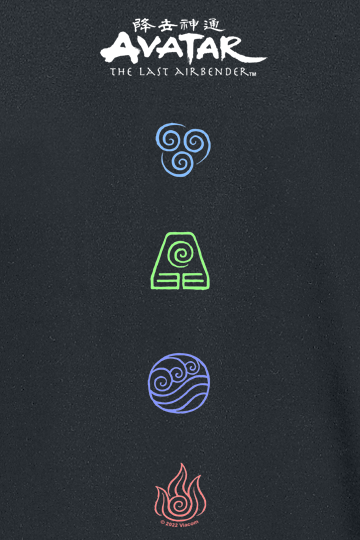 T-Shirt Manches courtes  de Avatar - Le Dernier Maître De L'Air - Symboles - M à 3XL - pour Homme - noir - Avatar - Le Dernier Maître De L'Air - View 2