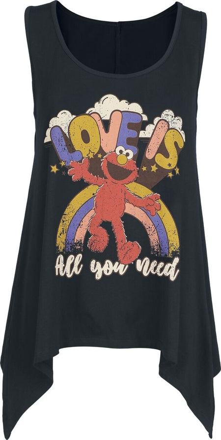 Top  de Sesame Street - Elmo - Love Is All You Need - S à 3XL - pour Femme - noir - Sesame Street