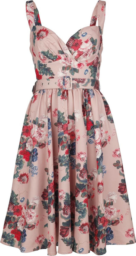 Robe mi-longue Rockabilly de H&R London - Flower Muse - Robe - XS à 4XL - pour Femme - multicolore - H&R London