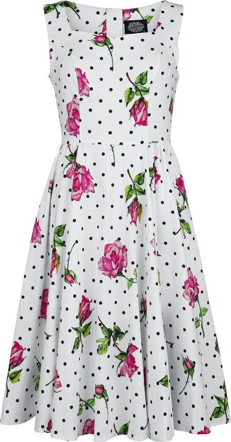 Robe mi-longue Rockabilly de H&R London - Roses & Pois - Robe - S à 3XL - pour Femme - multicolore - H&R London