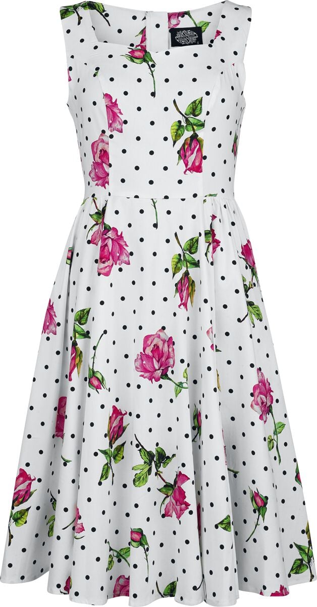 Robe mi-longue Rockabilly de H&R London - Roses & Pois - Robe - S à 3XL - pour Femme - multicolore - H&R London