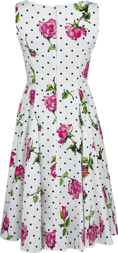 Robe mi-longue Rockabilly de H&R London - Roses & Pois - Robe - S à 3XL - pour Femme - multicolore - H&R London - View 2