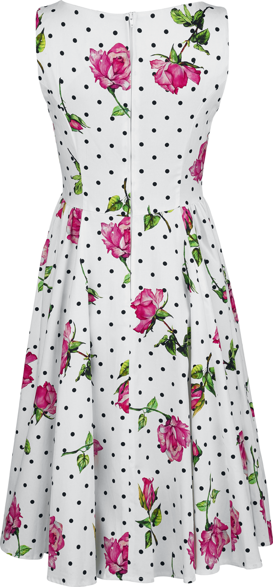 Robe mi-longue Rockabilly de H&R London - Roses & Pois - Robe - S à 3XL - pour Femme - multicolore - H&R London - View 2