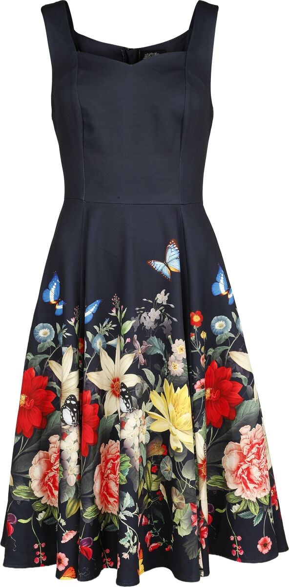 Robe mi-longue Rockabilly de H&R London - Fleur Garden - Robe - XS à 4XL - pour Femme - multicolore - H&R London