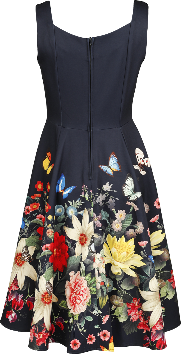 Robe mi-longue Rockabilly de H&R London - Fleur Garden - Robe - XS à 4XL - pour Femme - multicolore - H&R London - View 2