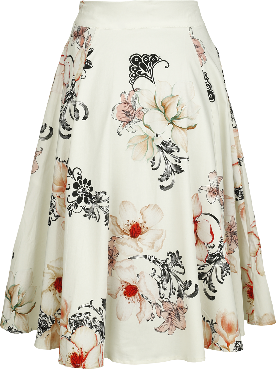 Jupe mi-longue Rockabilly de H&R London - Bloomline - Jupe - XS à 4XL - pour Femme - multicolore - H&R London - View 2