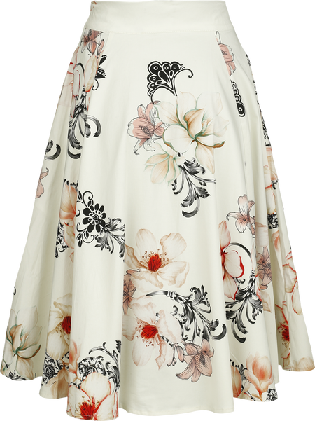 Jupe mi-longue Rockabilly de H&R London - Bloomline - Jupe - XS à 4XL - pour Femme - multicolore - H&R London - View 2