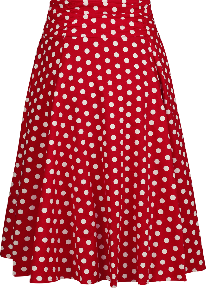 Jupe mi-longue Rockabilly de H&R London - Jupe à Pois Blancs - S à 4XL - pour Femme - rouge - H&R London - View 2