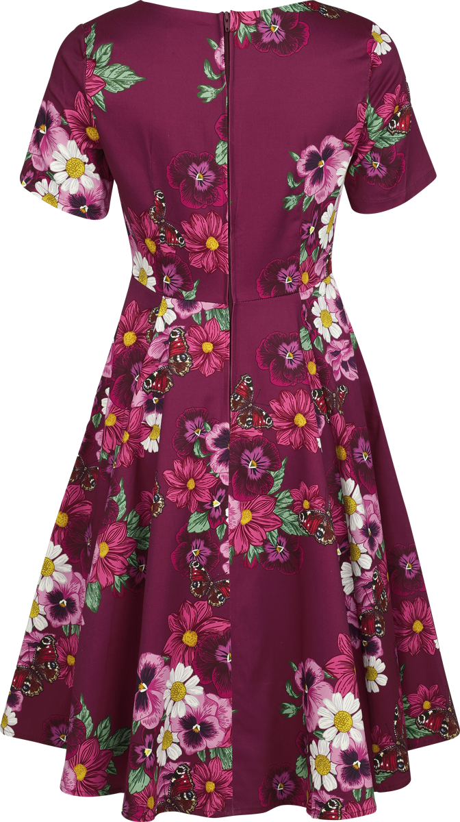 Robe mi-longue Rockabilly de H&R London - Wild Violet - Robe Swing - M à 3XL - pour Femme - multicolore - H&R London - View 2