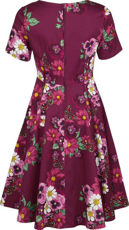 Robe mi-longue Rockabilly de H&R London - Wild Violet - Robe Swing - S à 3XL - pour Femme - multicolore - H&R London - View 2