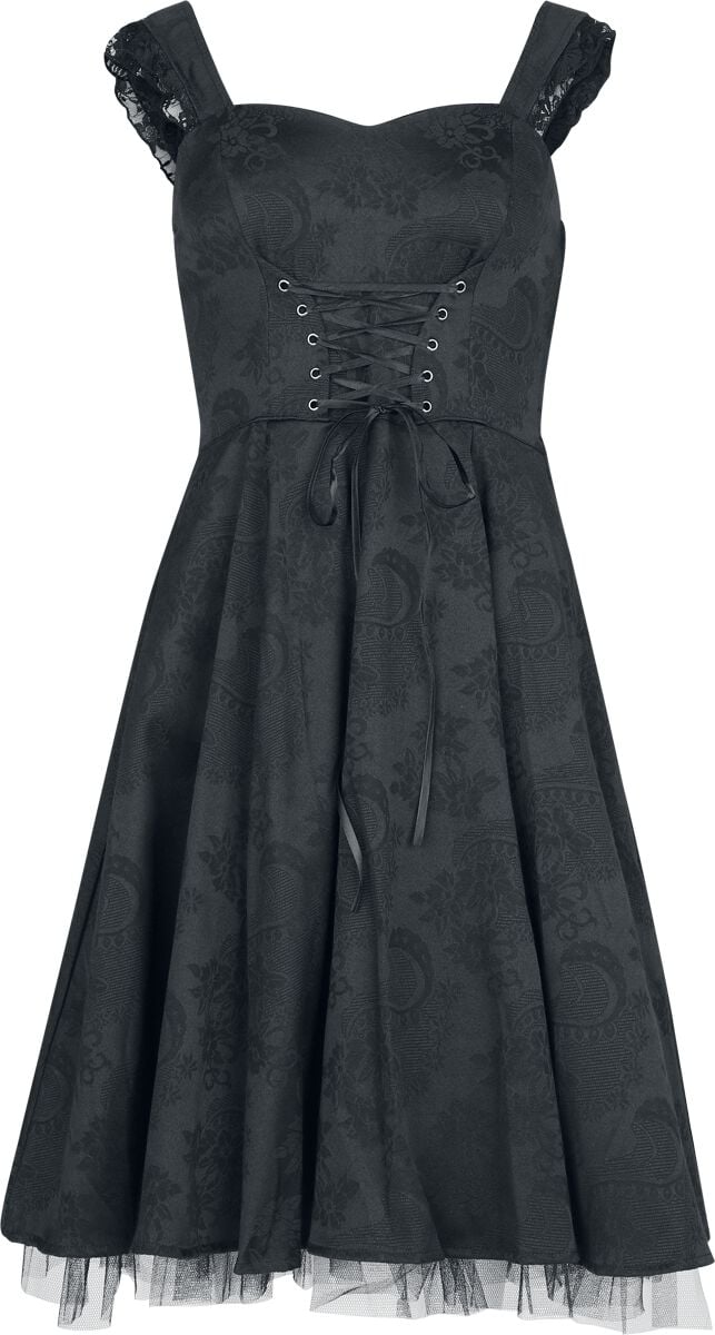 Robe mi-longue Rockabilly de H&R London - Black Orchid - Robe Swing - XS à 3XL - pour Femme - noir - H&R London