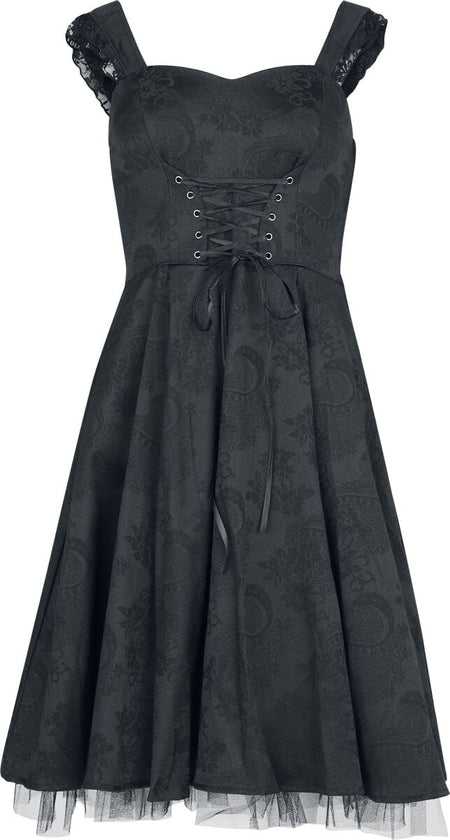 Robe mi-longue Rockabilly de H&R London - Black Orchid - Robe Swing - XS à 3XL - pour Femme - noir - H&R London