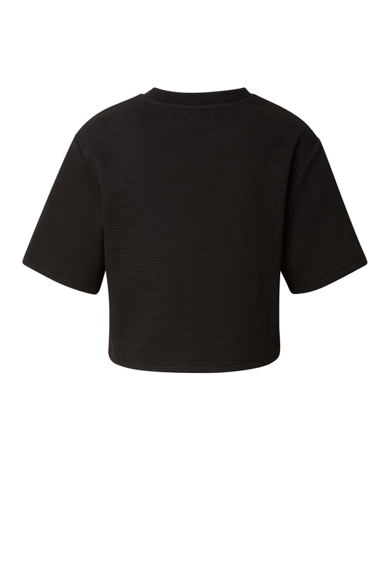 T-Shirt Manches courtes  de Urban Classics - Crop Top Structuré en Jersey - M à XL - pour Femme - noir - Urban Classics - View 2