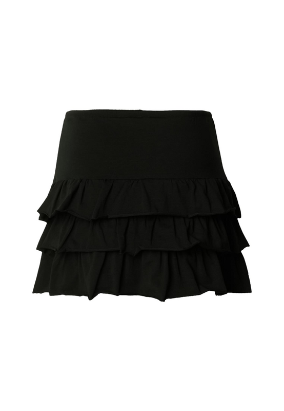Jupe courte  de Urban Classics - Jupe à Volants en Jersey - XS à L - pour Femme - noir - Urban Classics - View 2