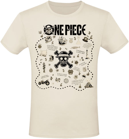 T-Shirt Manches courtes  de One Piece - Treasure Map - S à XXL - pour Homme - naturel - One Piece