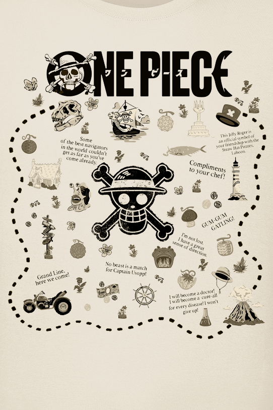 T-Shirt Manches courtes  de One Piece - Treasure Map - S à XXL - pour Homme - naturel - One Piece - View 2