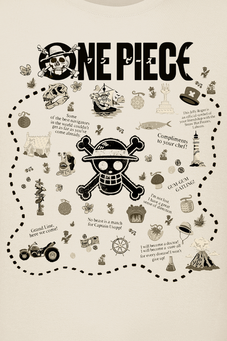 T-Shirt Manches courtes  de One Piece - Treasure Map - S à XXL - pour Homme - naturel - One Piece - View 2