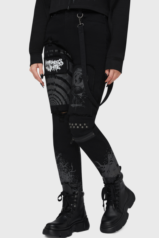 Jean Gothic de Motionless In White by Killstar - Album Icons Trousers - M à 4XL - pour Femme - noir - Motionless In White by Killstar - View 2