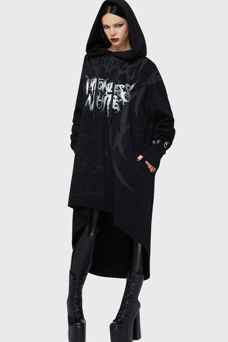 Sweat-shirt à capuche Gothic de Motionless In White by Killstar - Pitch Black Evil Hoodie - L à XL - pour Femme - noir - Motionless In White by Killstar