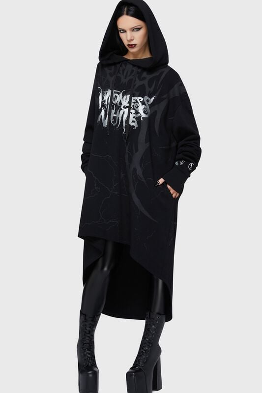 Sweat-shirt à capuche Gothic de Motionless In White by Killstar - Pitch Black Evil Hoodie - L à 4XL - pour Femme - noir - Motionless In White by Killstar