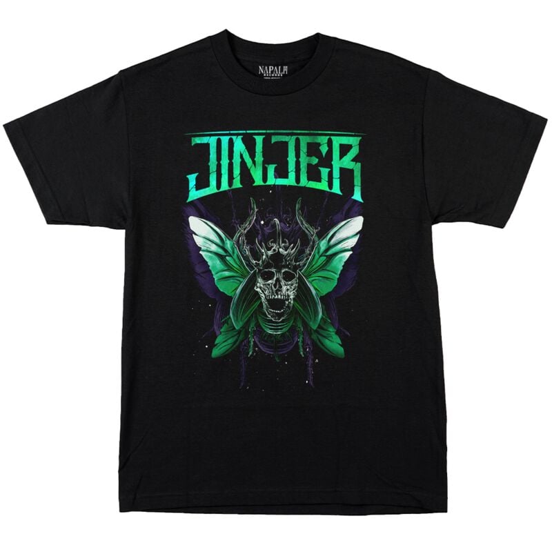 T-Shirt Manches courtes  de Jinjer - Butterfly Skull - S à 3XL - pour Homme - noir - Jinjer