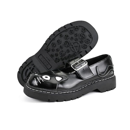 Chaussures basses Gothic de T.U.K - Arnachy Kitty - Chaussures Mary-Jane - EU36 à EU42 - pour Femme - noir/blanc - T.U.K