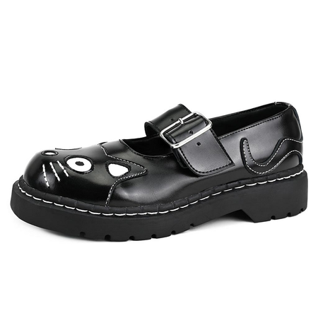 Chaussures basses Gothic de T.U.K - Arnachy Kitty - Chaussures Mary-Jane - EU36 à EU42 - pour Femme - noir/blanc - T.U.K - View 2