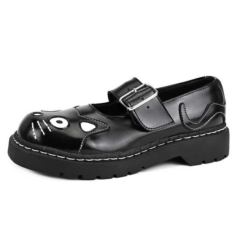 Chaussures basses Gothic de T.U.K - Arnachy Kitty - Chaussures Mary-Jane - EU36 à EU42 - pour Femme - noir/blanc - T.U.K - View 2