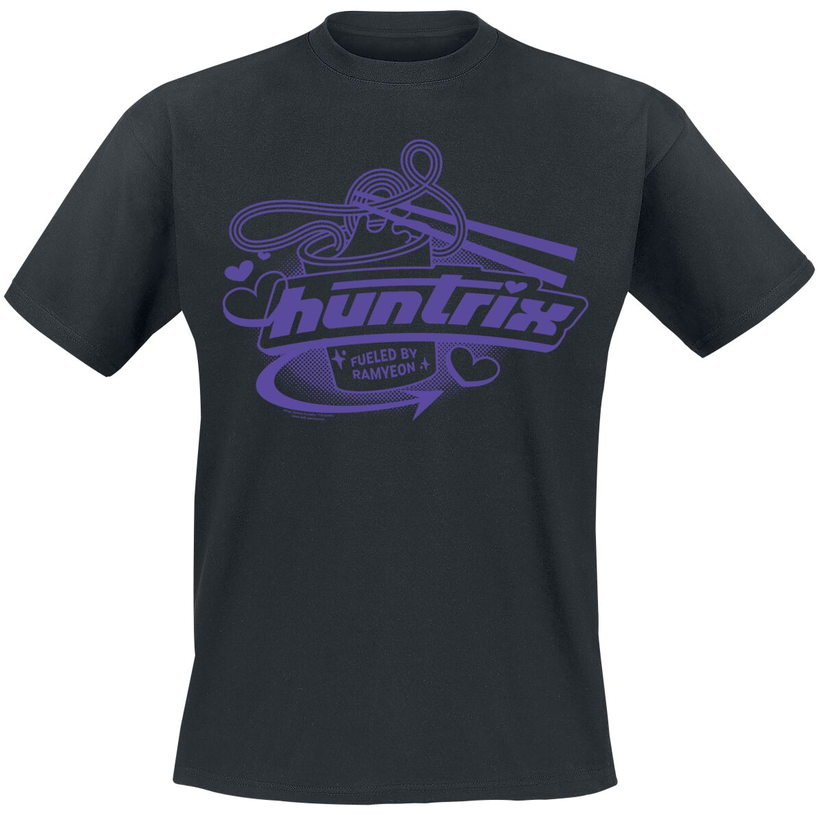 T-Shirt Manches courtes  de KPop Demon Hunters - Huntrix - Fueled By Ramyeon - S à XXL - pour Unisexe - noir - KPop Demon Hunters