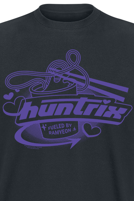 T-Shirt Manches courtes  de KPop Demon Hunters - Huntrix - Fueled By Ramyeon - S à XXL - pour Unisexe - noir - KPop Demon Hunters - View 2