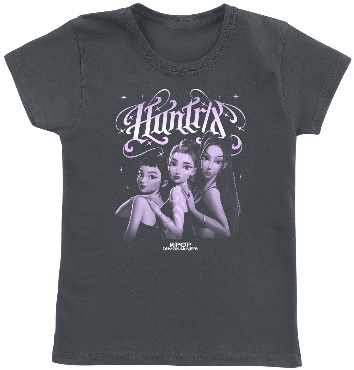 T-shirt  de KPop Demon Hunters - Huntrix - Gothic Gradient - 116 à 152 - pour filles - anthracite - KPop Demon Hunters