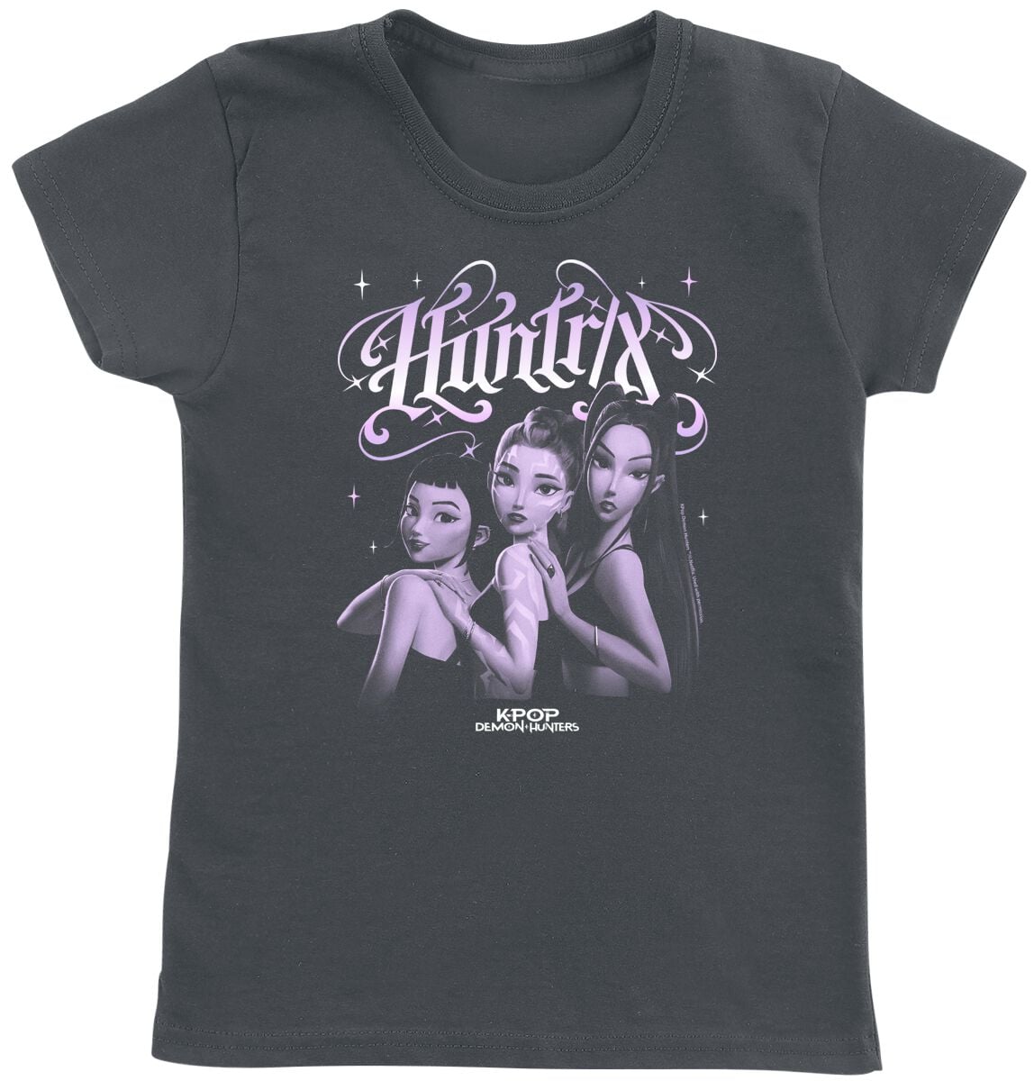 T-shirt  de KPop Demon Hunters - Huntrix - Gothic Gradient - 116 à 152 - pour filles - anthracite - KPop Demon Hunters