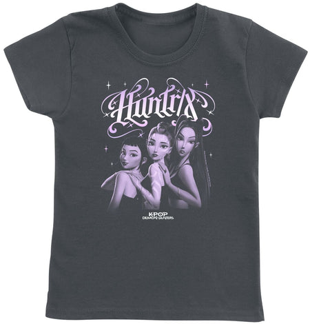 T-shirt  de KPop Demon Hunters - Huntrix - Gothic Gradient - 116 à 152 - pour filles - anthracite - KPop Demon Hunters