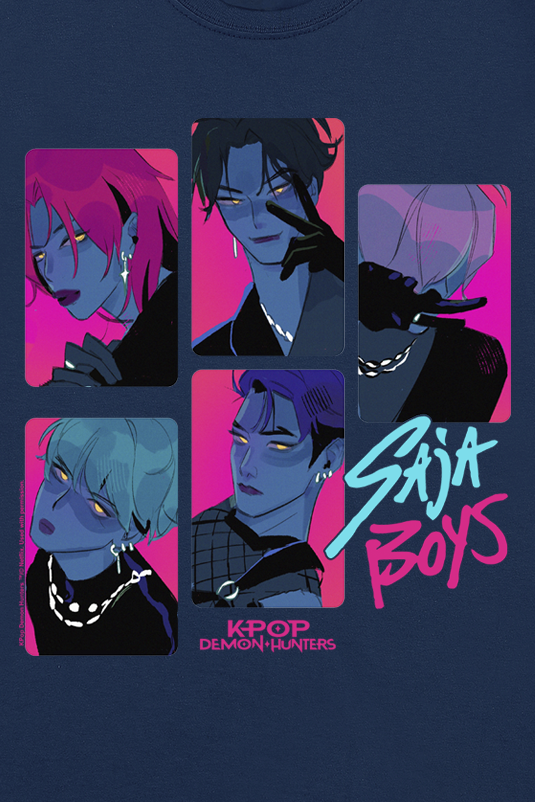 T-shirt  de KPop Demon Hunters - Saja Boys Demons - 116 à 152 - pour filles & garçonse - marine - KPop Demon Hunters - View 2
