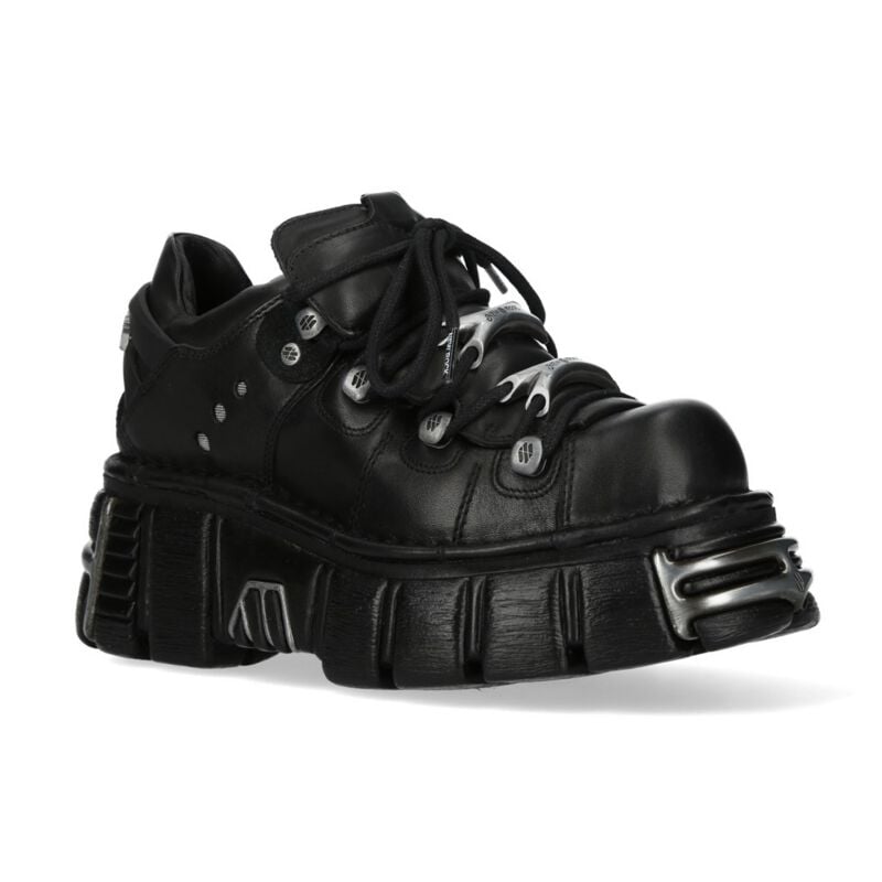 Chaussures à lacets Gothic de New Rock - METALLIC M-120N-C26 - EU36 à EU44 - pour Unisexe - noir - New Rock