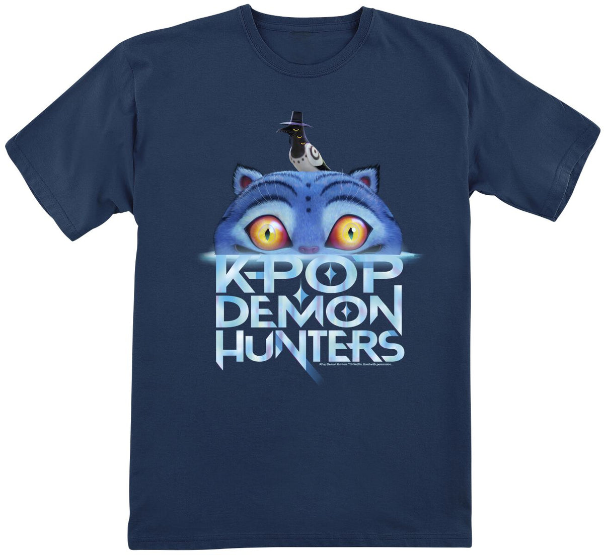 T-shirt  de KPop Demon Hunters - Derpy Tiger - 116 à 152 - pour filles & garçonse - marine - KPop Demon Hunters