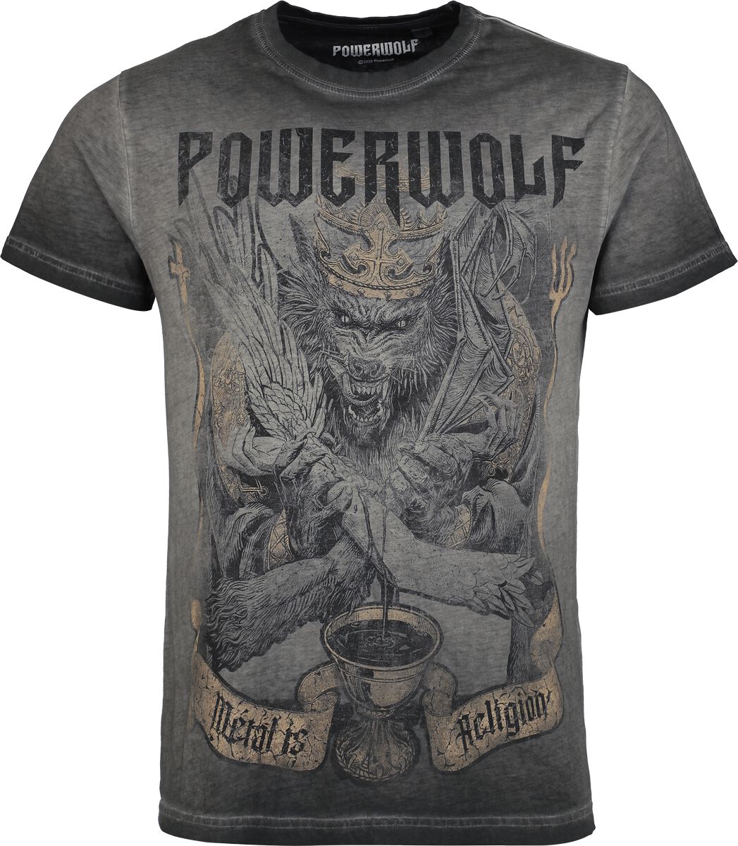 T-Shirt Manches courtes  de Powerwolf - Wolf Vs Man - S à 4XL - pour Femme - gris - Powerwolf