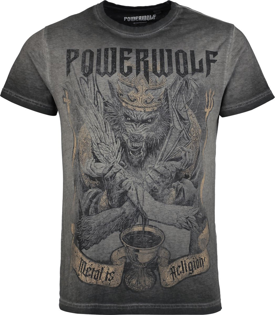 T-Shirt Manches courtes  de Powerwolf - Wolf Vs Man - S à 4XL - pour Femme - gris - Powerwolf
