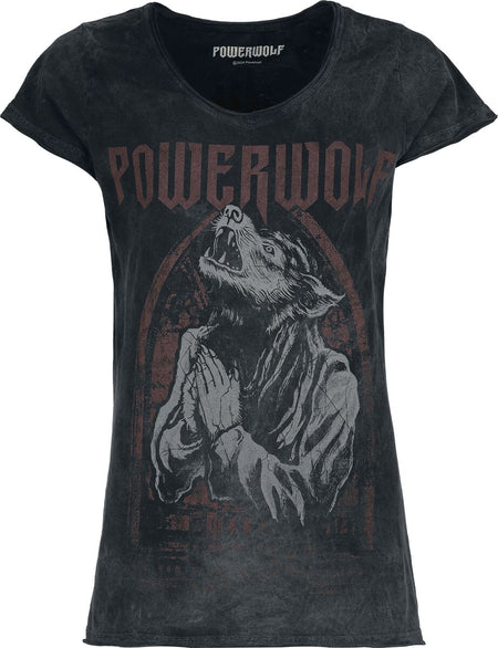 T-Shirt Manches courtes  de Powerwolf - Lupus dei - S à XXL - pour Femme - anthracite - Powerwolf