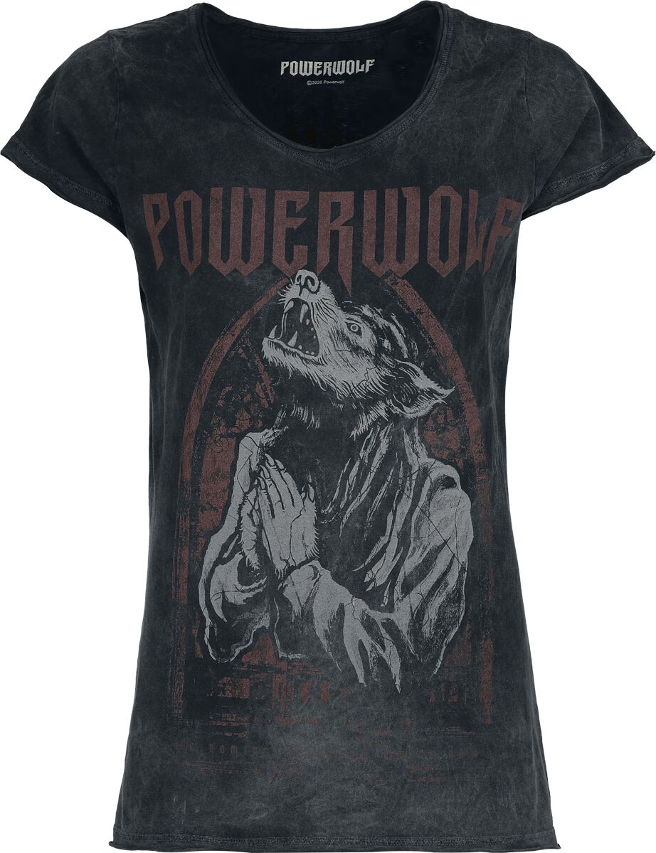 T-Shirt Manches courtes  de Powerwolf - Lupus dei - S à XXL - pour Femme - anthracite - Powerwolf