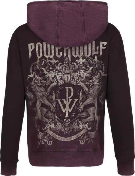 Sweat-shirt zippé à capuche  de Powerwolf - Crest - S à XXL - pour Femme - rouge - Powerwolf - View 2