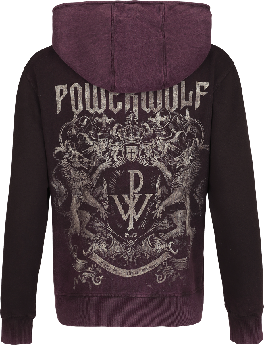 Sweat-shirt zippé à capuche  de Powerwolf - Crest - S à XXL - pour Femme - rouge - Powerwolf - View 2